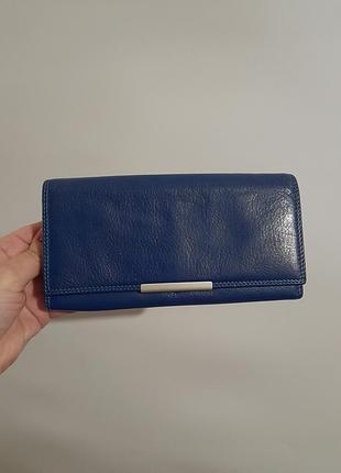 Шкіряний жіночий гаманець visconti британія синього кольору