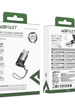 Переходник acefast j8 usb male to type-c female( серый)