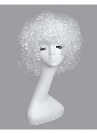 С дефектом парик кудрявый объемный белый кудряшка