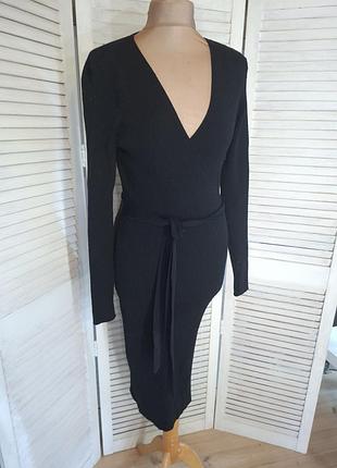 Чорне плаття міді в рубчик 4