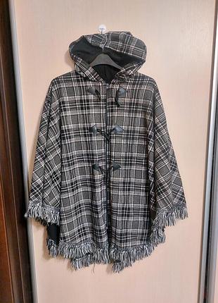 Пончо флисовое с капюшоном на молнии l/xl feminine