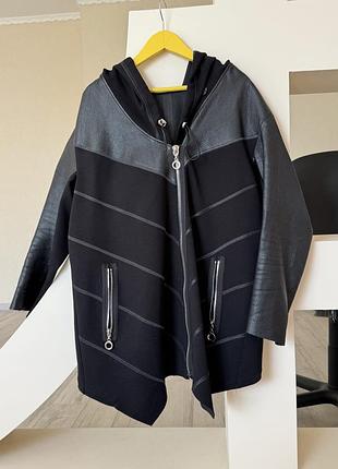 Пальто весняне чорне на змійці л/хл