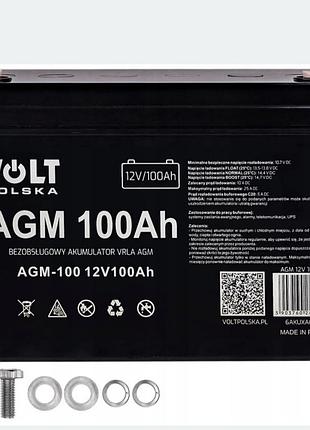 Акумулятор для дбж volt polska agm 12v 100ah vrla, 100%передоплата, в наявності