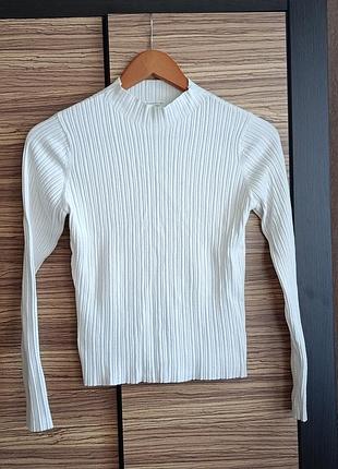 Белый рубчик primark – стильный гольф / лонгслив