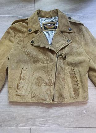 Женская замшевая винтажная куртка harley davidson, made in atch, 90-ти р.р.