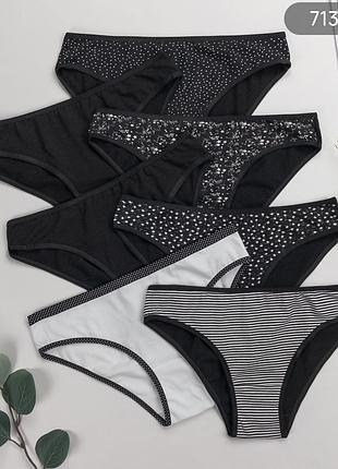 Женские хлопковые трусы слипы nicoletta норма, комплект (7 шт) размеры: m, l, xl, 2xl