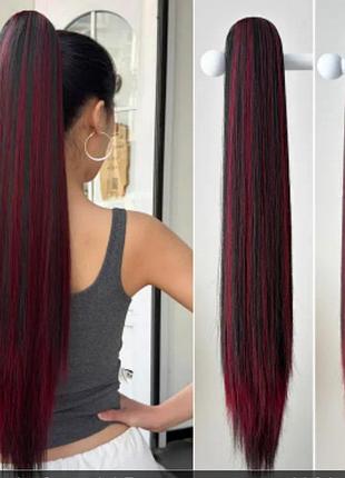 Волосы накладной хвостик, на крабик