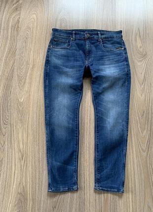 Мужские стрейчевые голубые джинсы с потёртостями g-star raw revend skinny