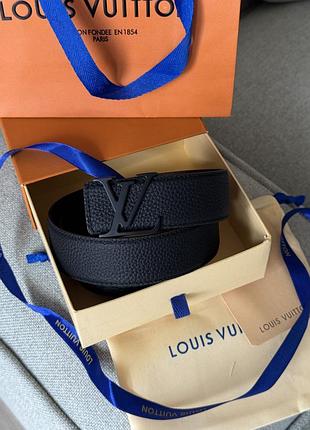 Ремінь leather belt black/black😎 2