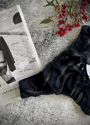 Трусики бразильяни intimissimi чорно-золоті