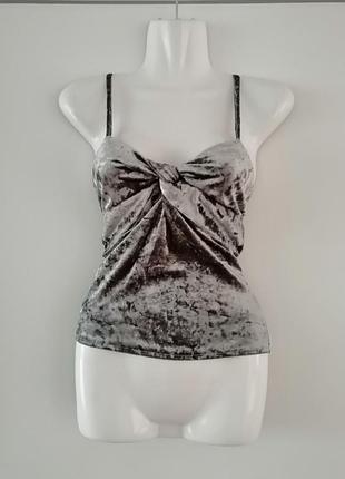 Топ блуза велюр стрейч на бретелях