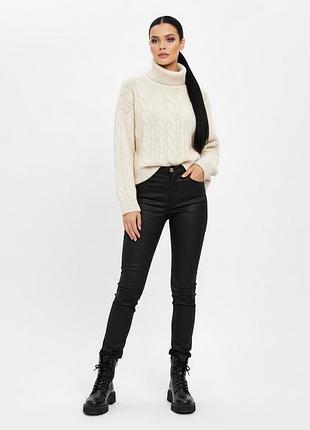 Черные вощеные джинсы river island slim straight — размер uk 8r (s)
