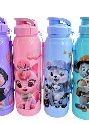 Пляшка для напоїв пластикова з малюнком