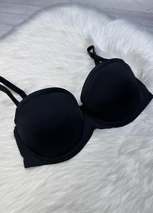 Чорний бюстгальтер балконет 80е primark