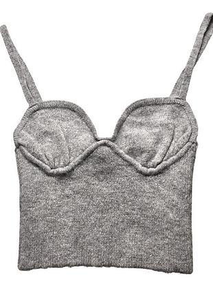 В'язаний сірий топ