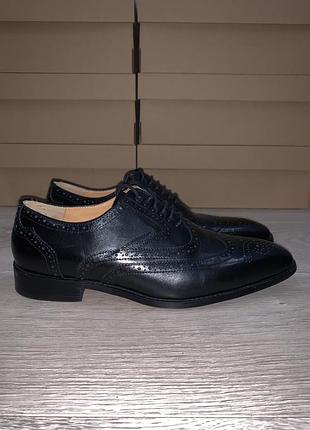 Ducapo black brogue oxfords чоловічі чорні туфлі з натуральної шкіри преміум якості 40 розмір