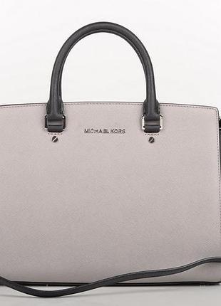 Сумка michael kors selma medium комбінована чорно-сіра