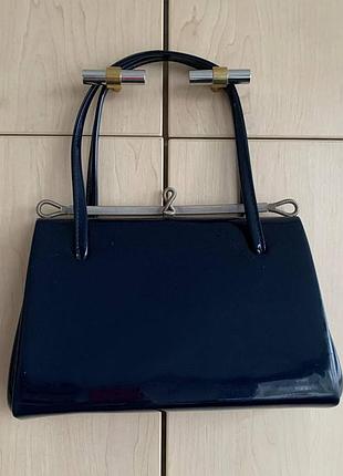 Вінтажна лакова сумка з натуральної шкіри