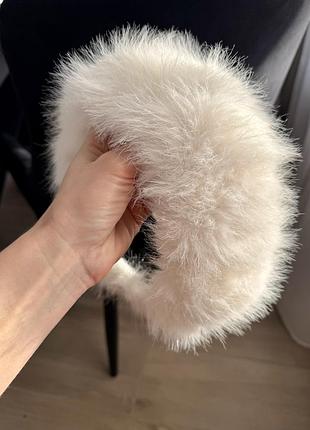 Пухнаста хутряна повʼязка на голову зимова