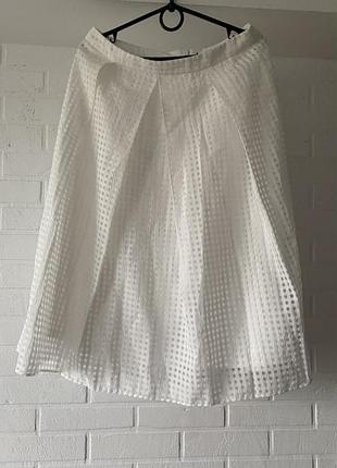 Біла спідниця міді 4