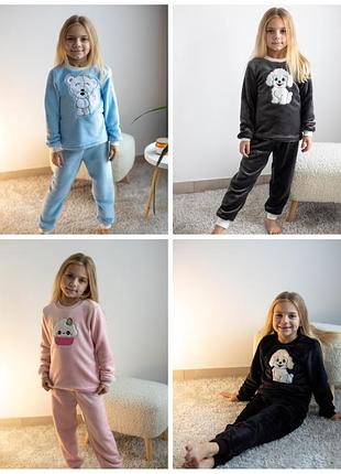 Махрова піжама зайчик, махрова піжама тепла, зимова піжама махрова, теплая пижама махровая, махровая пижама для девочки