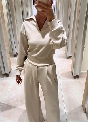 Костюм поло + штани з двосторонньої ангори, шоколад/сірий/чорний/беж, s-m, m-l, мод.943