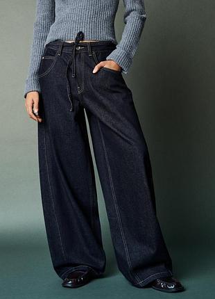 Джинси bershka wide leg barrel з ременем