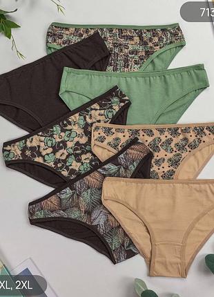 Жіночі бавовняні труси сліпи nicoletta норма, комплект (7 шт.) розміри: m, l