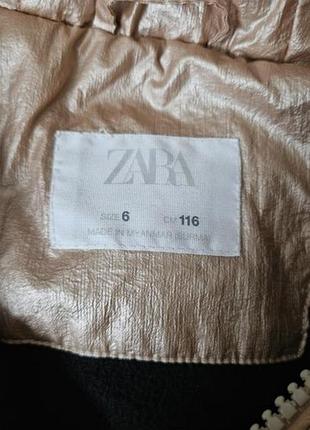 Теплая куртка анорак пуффер на флисе для девочки zara 10