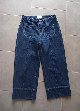 Стильные широкие джинсы кюлоты