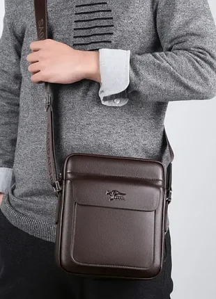 Чоловіча сумка-планшетка кенгуру сумка-планшетка на плече для чоловіків коричневий 1916