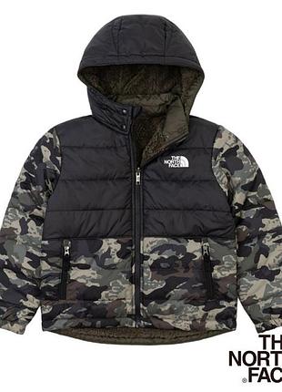 The north face usa дитяча камуфляжна водовідштовхувальна двостороння тепла куртка з капюшоном