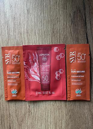 Svr sun secure blur spf 50+ это солнцезащитный крем apivita bee sun safe hydra fresh face gel-cream spf 50 это увлажняющий гель-крем для лица