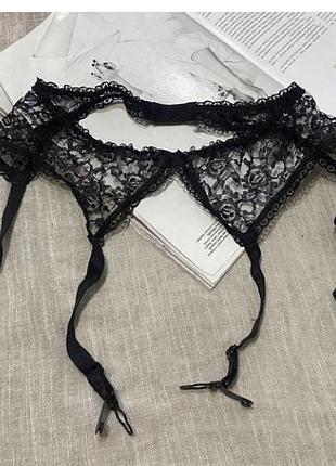 Ann summers восхитительный черный кружевной пояс для чулок