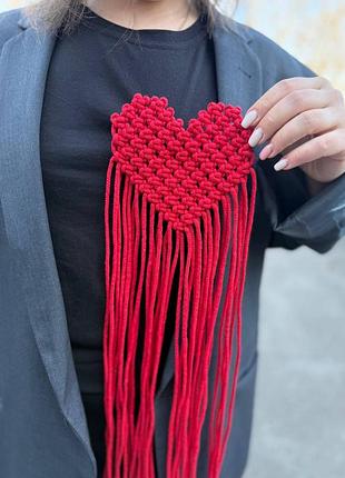 Прикраса з макраме «серце» 2