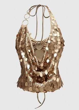 Топ/кроп в пайетках romwe