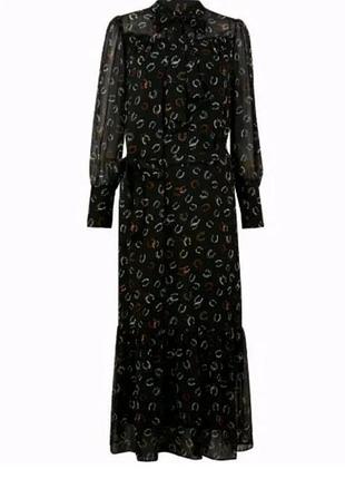 Длинное шифоновое платье с поясом и оборкой marks &amp; spencer, p. 36