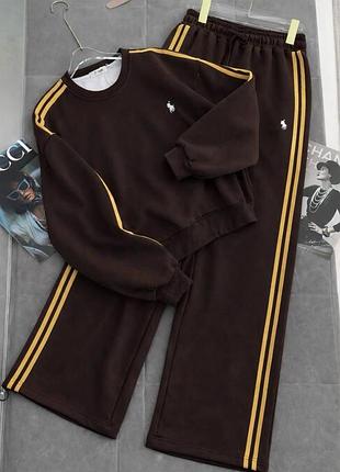 Весенний легкий повседневный костюм штаны на затяжках