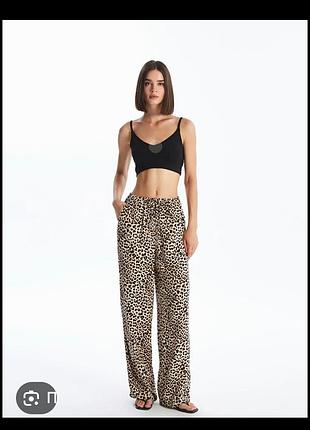 Леопардові легкі брюки zara 2