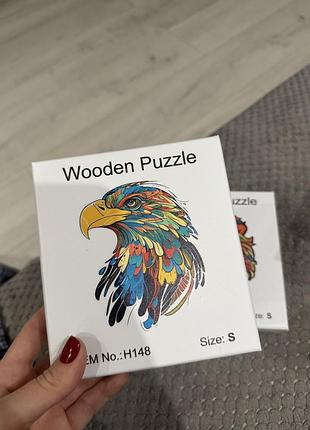 Деревʼяні пазли розмір s лев та орел 2