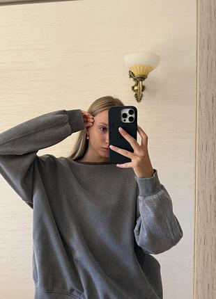 Графітовий світшот на флісі🩶