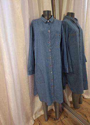 Джинсове з кишенями та поясом плаття 👗 сорочка