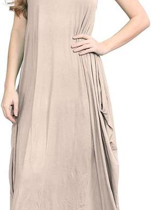 Вискозное платье беж 2