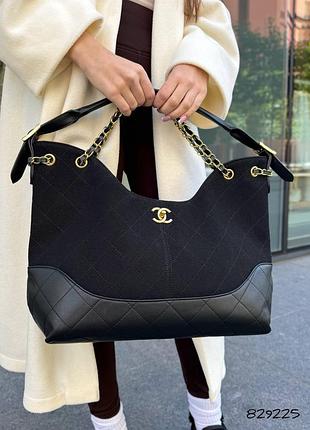 Сумка chanel люкс преміум натуральна шкіра + замш 37×27×14