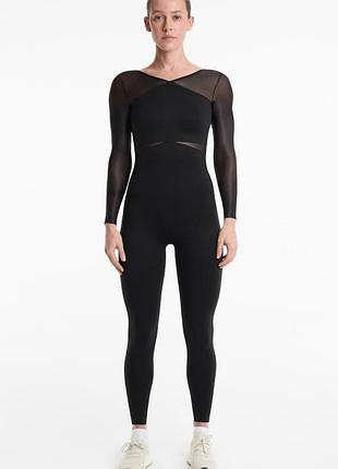 Компресійний комбінезон з прозорими вставками oysho original spain комбези для бігу фітнесу йоги
