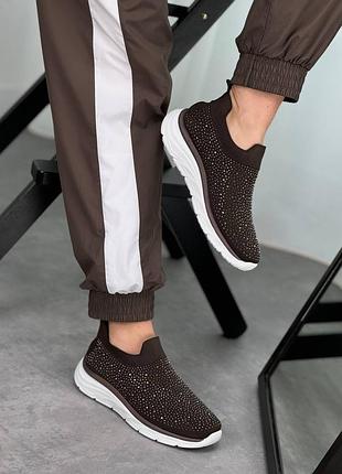 Мокасины со стразами