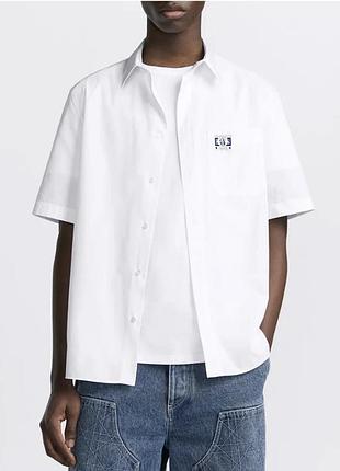 Christian dior short sleeve cotton shirt logo pocket