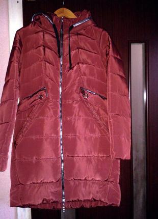 Зимняя курточка размер 50 цвет бордо2 фото