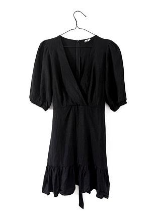 Чорна коротка сукня на затин asos