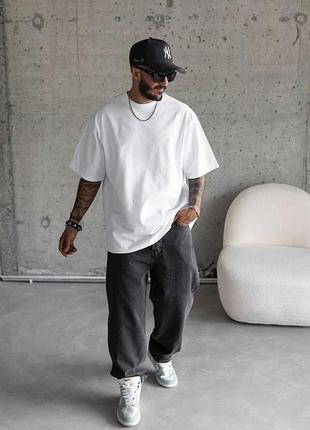 Футболка оверсайз мужская белая кулир